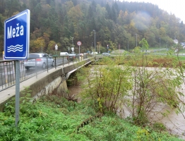 Slika 6: Meža, Otiški vrh - poplava 2012